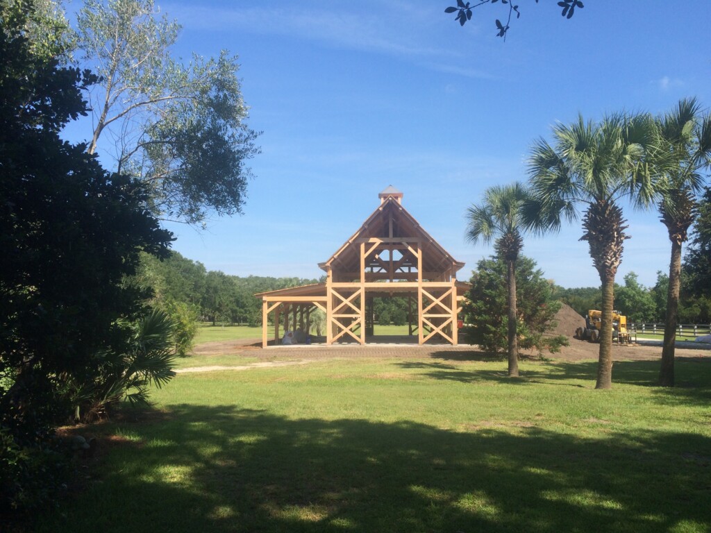 cypress timber frame barn