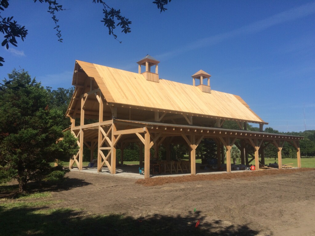authentic cypress timber frame barn