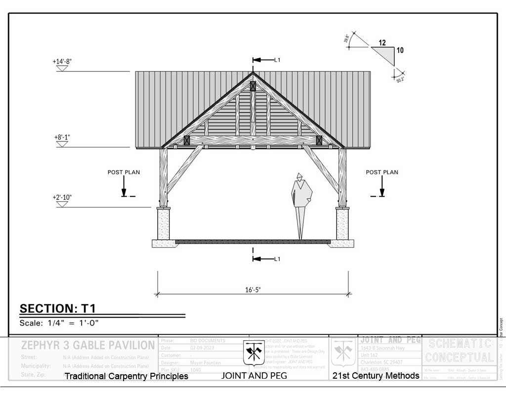 3 Gable Timber Pavilion Plan