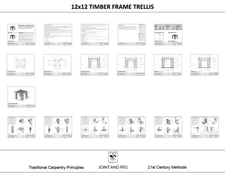 12x12 Timber Frame Trellis Plan