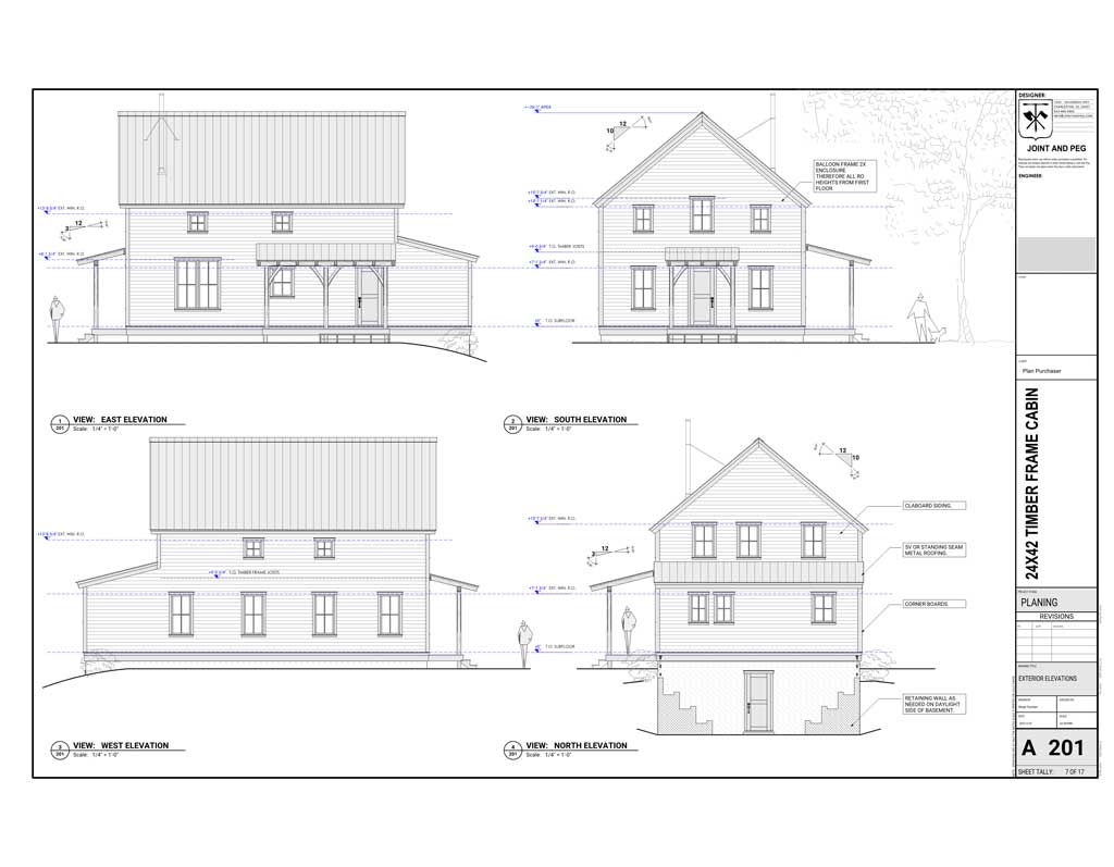 24x42-timber-frame-cabin-elevations