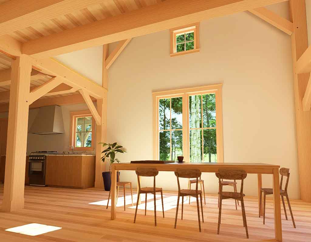 timber-frame-cabin-with-lots-of-light