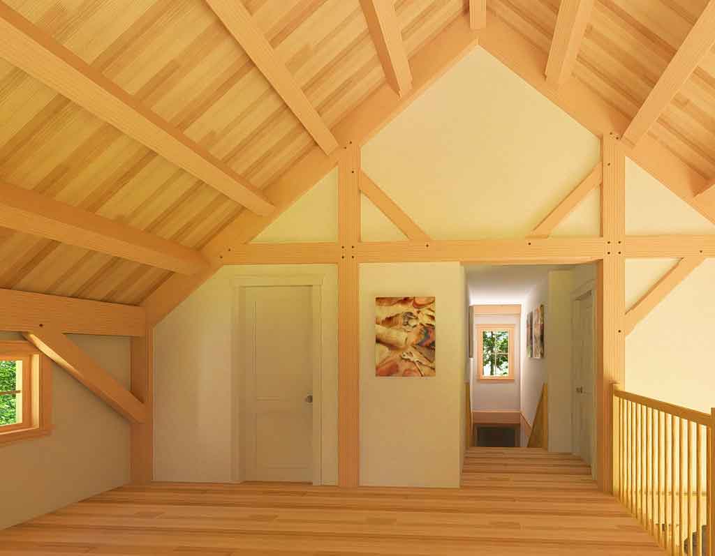 timber-frame-loft-with-stairs