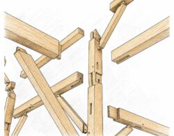 joinery of a timber frame barn exploded view